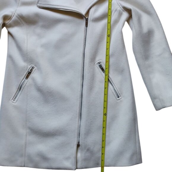 Old Navy Ivory Offset Zip Pea Coat, size Medium, Mid Length - Picture 7 of 9